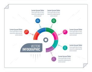 Obraz premium circle infographic. six steps infographic. infographic template