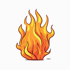 Fire flat vector illustration. Fire cartoon hand drawing isolated vector illustration.