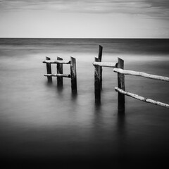 Picture of a fence on the west beach, Prerow, Baltic Sea, Germany.
