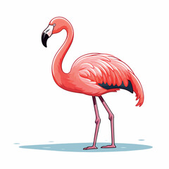 Flamingo flat vector illustration. Flamingo cartoon hand drawing isolated vector illustration.