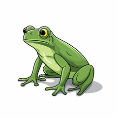 Frog flat vector illustration. Frog cartoon hand drawing isolated vector illustration.