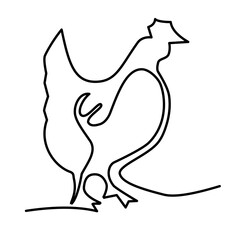 chicken continuous line art