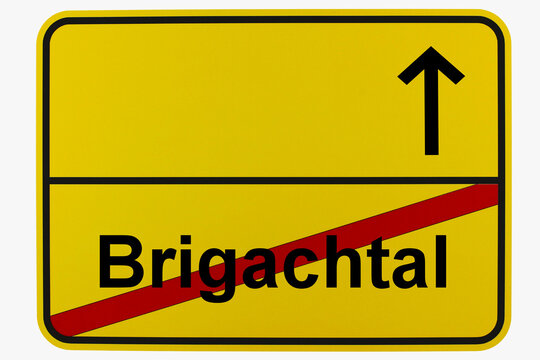 Illustration eines Ortsausgangsschildes von Brigachtal in Baden-W&uuml;rttemberg