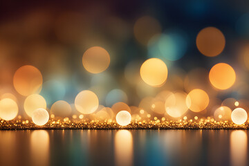 Light bokeh wallpaper, featuring a foreground of delicate, out-of-focus light orbs dancing across the frame, background fading into a soft dreamy blur - obrazy, fototapety, plakaty
