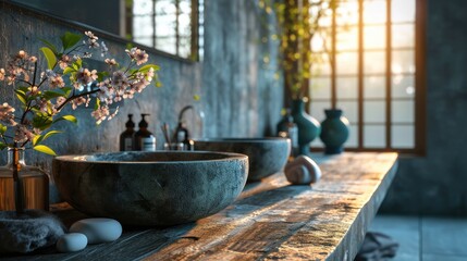 Bathroom spa background - Powered by Adobe