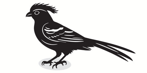 Fototapeta premium Quetzal silhouettes and icons. Black flat color simple elegant white background Quetzal birds vector and illustration.