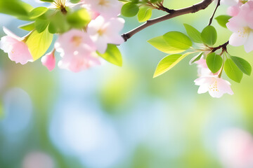 Fototapeta na wymiar blurred spring background with cherry flowers