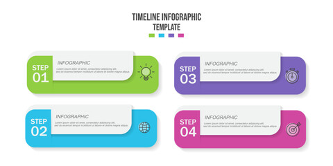Infographics design template, Business concept with 4 steps or options, can be used for workflow layout, diagram, web design.