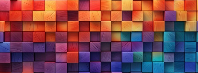 different sized colored blocks in a colorful pattern