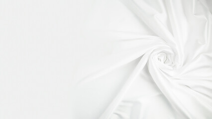 Abstract smooth elegant white silk or satin luxury cloth texture can use as wedding background.