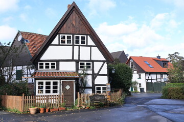 Historisches Fachwerkhaus immZentrum vonn Opherdicke, einem Stadtteil vonn Holzwickede in Nordrhein-Westfalen