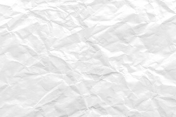 White paper texture background. Crumpled paper backdrop. Wrinkled parchment paper. Grunge and rough surface.  