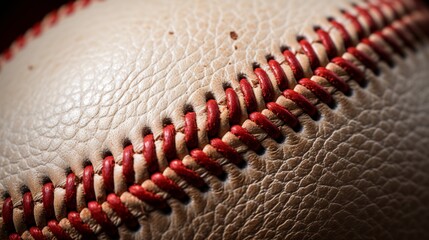 Close-Up on America's Pastime: Textured Baseball Surface
