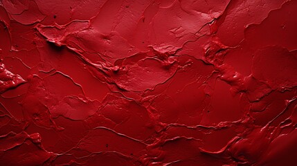 Rouge Texture: Close-Up of Rich Red Artistic Paint Strokes