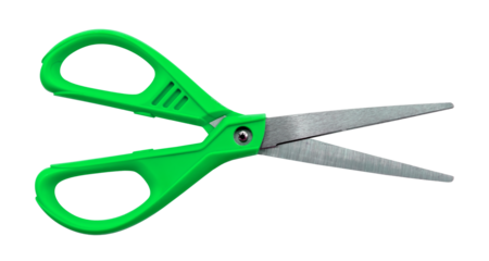 Stationery scissors on a white background. Paper scissors isolate