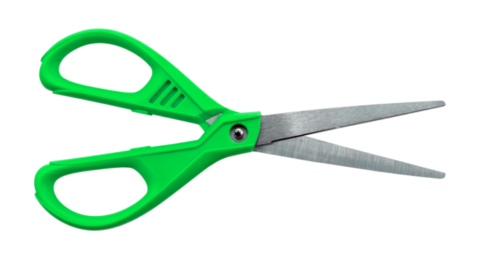 Stationery scissors on a white background. Paper scissors isolate