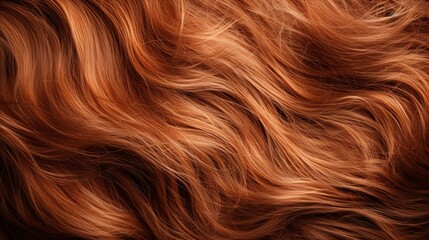 Fototapeta premium Auburn Waves: Luxurious Close-Up of Flowing Wavy Hair