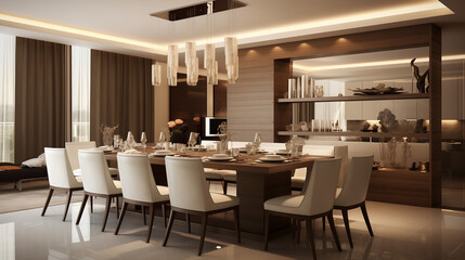 Fototapeta na wymiar Dining Room Interior Luxury Modern Design