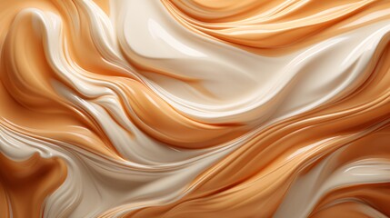 Silken Swirls: Luxurious Creamy Caramel Whirls in Abstract Flow