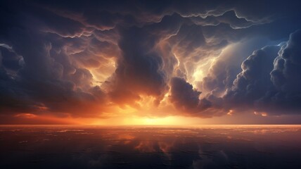 Cumulonimbus Clouds Background - obrazy, fototapety, plakaty
