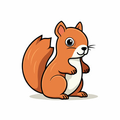 Squirrel flat vector illustration. Squirrel cartoon hand drawing isolated vector illustration.