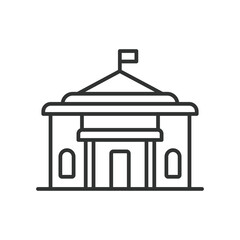 Municipality icon line design. Building, Government, Administration, Town Hall, City Hall, Civic, Municipal vector illustration. Municipality editable stroke icon. - obrazy, fototapety, plakaty
