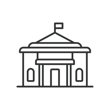 Municipality icon line design. Building, Government, Administration, Town Hall, City Hall, Civic, Municipal vector illustration. Municipality editable stroke icon.