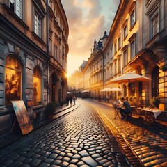 Obraz premium Tramonto sul vicolo 