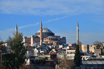 Fototapeta premium Hagia sophia mosque exterior in istanbul turkey