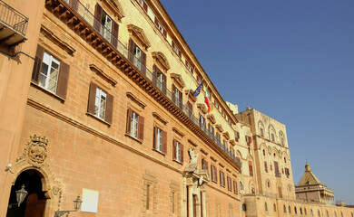 View on the Royal Palace in Palermo, Sicily, Italy