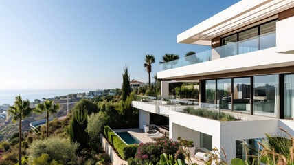 Fototapeta na wymiar Marbella House Elevated with Minimalist Mediterranean Style