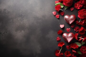 Flowers and Hearts Background