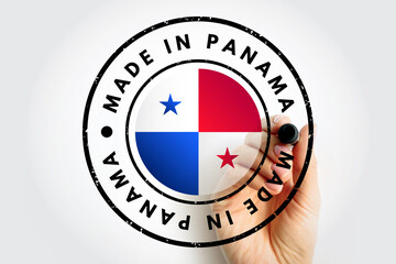 Made in Panama text emblem stamp, concept background