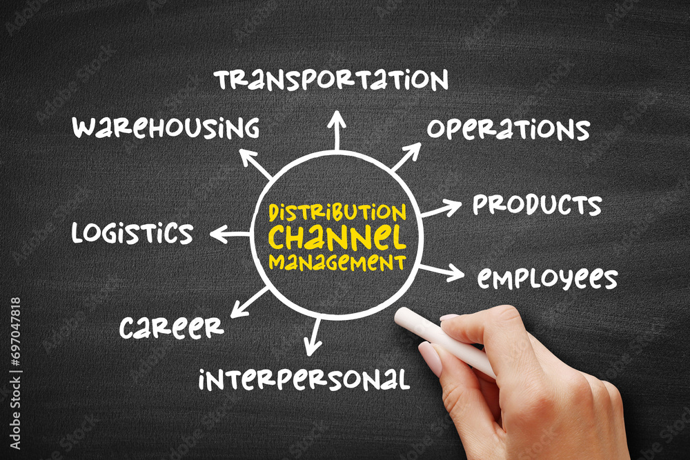 Poster distribution channel management - process of managing transfer of products from producer to end cust