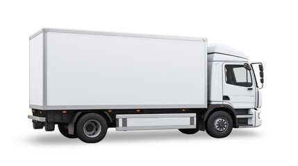 White truck  , Isolated on transparent Background 