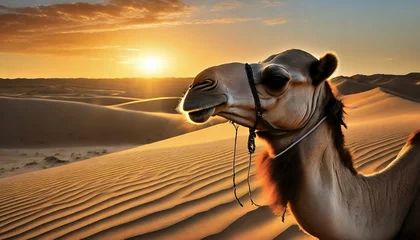 Deurstickers desert, camel © Gloria