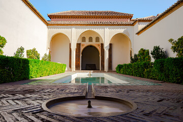 The Patio de la Alberca or Courtyard of the Pool in the Alcazaba of Malaga