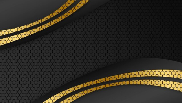 Elegant Gold and Black Lines Animated Background (Looping)