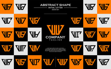Set of simple trapezoid shape letter W WW logo design