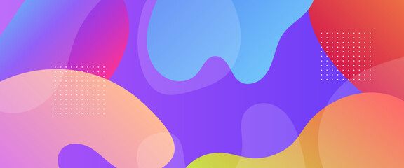 Colorful colourful minimalist simple banner with liquid shapes. Colorful modern graphic design liquid element for banner, flyer, card, or brochure cover