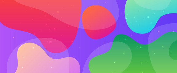 Colorful colourful vector simple abstract banner with liquid waves shapes. Colorful modern graphic design liquid element for banner, flyer, card, or brochure cover