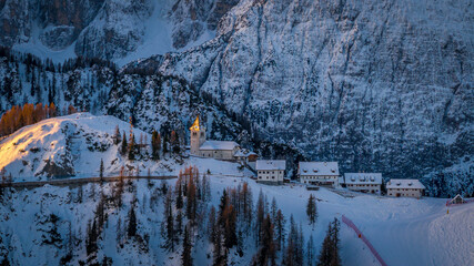 sunset in the mountains, Tarvisio, Monte Lussari, Italy