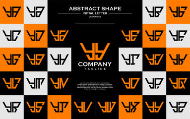 Set of simple trapezoid shape letter Y YY logo design - obrazy, fototapety, plakaty