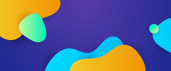 Colorful colourful vector simple minimalist style banner design with waves and liquid. Colorful modern graphic design liquid element for banner, flyer, card, or brochure cover