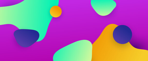 Colorful colourful vector simple abstract banner with liquid waves shapes. Colorful modern graphic design liquid element for banner, flyer, card, or brochure cover