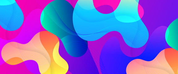 Colorful colourful vector abstract creative liquid banner in minimal and simple trendy style. Colorful modern graphic design liquid element for banner, flyer, card, or brochure cover