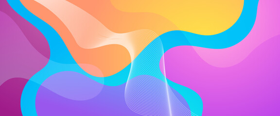 Colorful colourful simple abstract banner with wave and liquid shape. Colorful modern graphic design liquid element for banner, flyer, card, or brochure cover