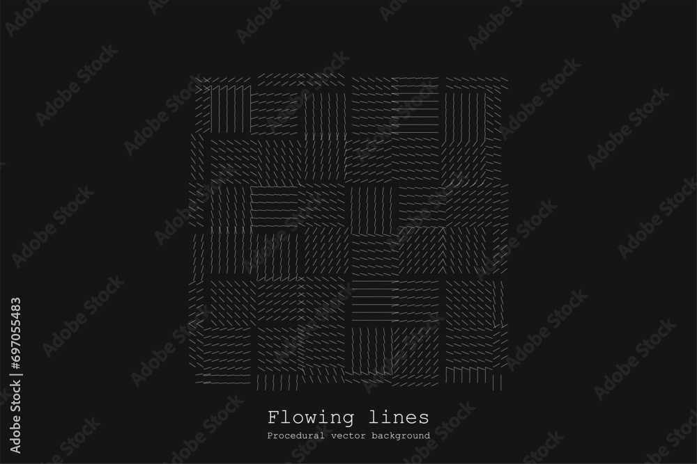 Poster abstract line matrix pattern. noise flow dynamic.