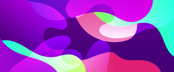 Colorful colourful vector simple minimalist banner with abstract liquid shapes. Colorful modern graphic design liquid element for banner, flyer, card, or brochure cover