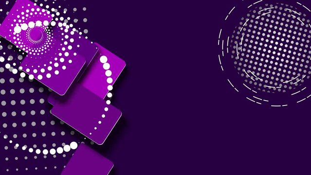 Animated abstract violet background with white dots lines and circles Looped stock animation motion graphics design. footage for backdrop, wallpaper